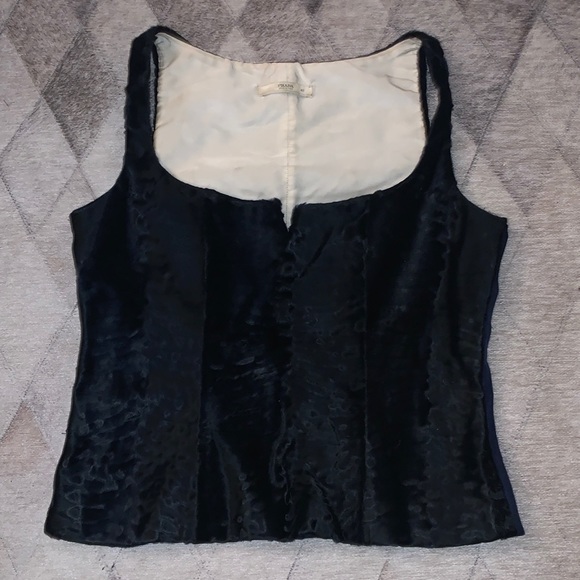 Prada Tops - Vintage Prada Black Dyed Astrakhan Broadtail Lamb Fur Bustier Zip Up Sleeveless
